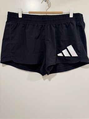 adidas Black Women's Athletic Shorts with White Logo